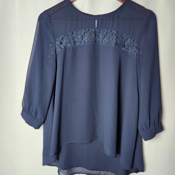French Connection Lace-detail Flowy Blouse - Picture 1 of 5